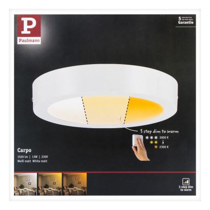 Paulmann 79795 - LED/13W Stropné svietidlo CARPO 230V 2300/2500/3000K