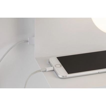 Paulmann 79812 - 1xE27/40W Nástenné svietidlo CALVANI s policou a USB, 230V, biele