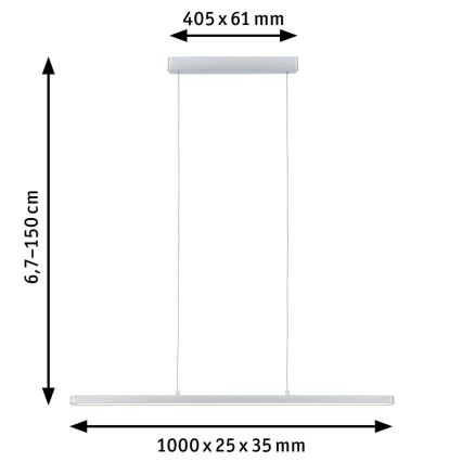 Paulmann 79900 - LED/42W Stmievateľný luster na lanku LENTO 230V matný chróm