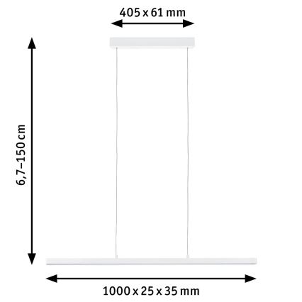 Paulmann 79903 - LED/43W Stmievateľný luster na lanku SMART LENTO 230V 2700-6000K