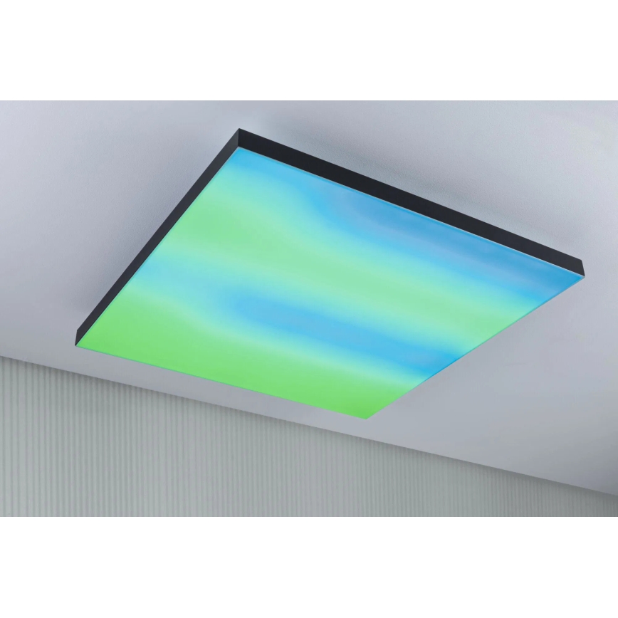 Paulmann 79913 - LED/31W RGBW Stmievateľné stropné svietidlo LORIA 230V 3000-6500K 59,5x59,5 cm čierna + diaľkové ovládanie
