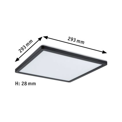Paulmann 79921 - LED/16W Stmievateľný panel ATRIA 230V 3000K 29,3x29,3 cm čierna