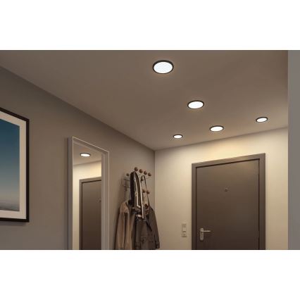 Paulmann 79965 - LED/13W IP44 Stmievateľné kúpeľňové zapustené svietidlo AREO 230V pr. 17,5 cm čierna