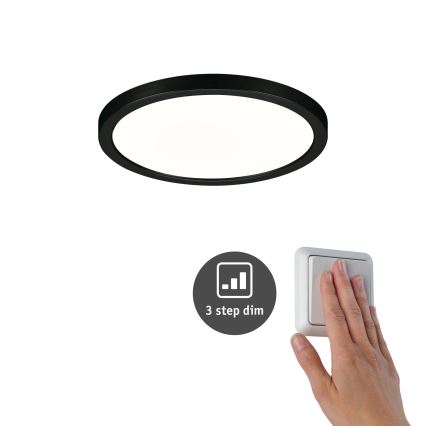 Paulmann 79965 - LED/13W IP44 Stmievateľné kúpeľňové zapustené svietidlo AREO 230V pr. 17,5 cm čierna
