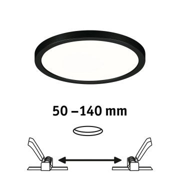 Paulmann 79965 - LED/13W IP44 Stmievateľné kúpeľňové zapustené svietidlo AREO 230V pr. 17,5 cm čierna