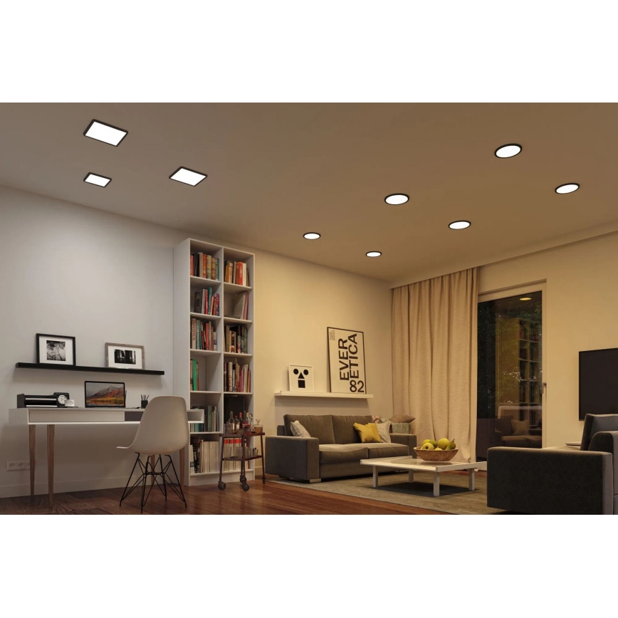 Paulmann 79967 - LED/16W IP44 Stmievateľné podhľadové kúpeľňové svietidlo AREO 230V 23x23 cm čierne