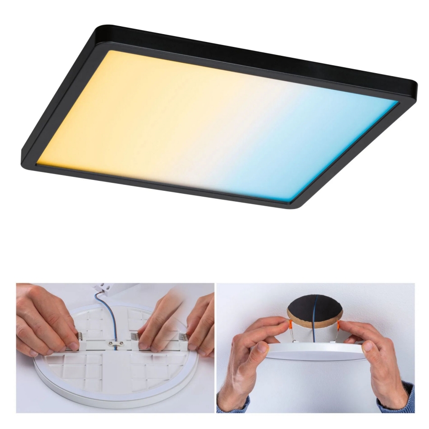 Paulmann 79967 - LED/16W IP44 Stmievateľné podhľadové kúpeľňové svietidlo AREO 230V 23x23 cm čierne
