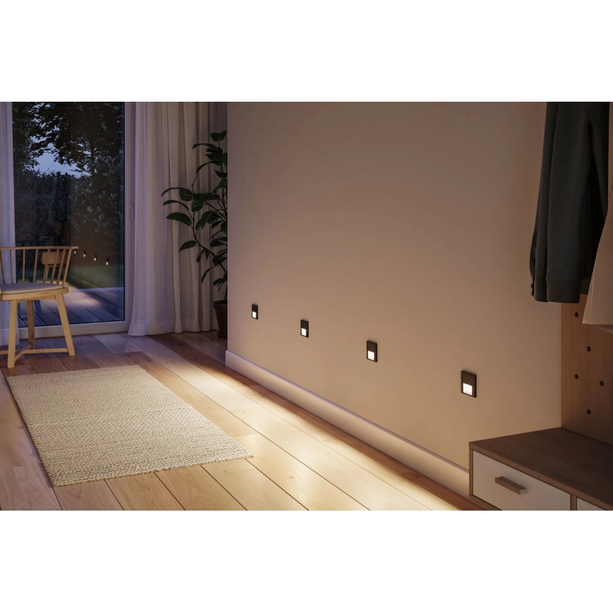 Paulmann 80001 - LED/1W Schodiskové svietidlo TSARO 230V Follow/čierna