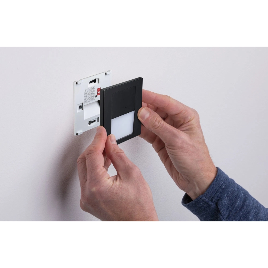 Paulmann 80004 - LED/1W Schodiskové svietidlo so senzorom TSARO 230V Lead/čierna