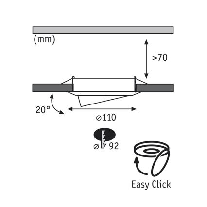 Paulmann 92026 - SET 3x LED Podhľadové svietidlo QUALITY LINE 3xGU10-LED/3,5W