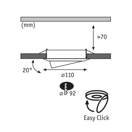 Paulmann 92028 - SADA 3xLED-GU10/6,5W Podhľadové svietidlo QUALITY LINE 230V