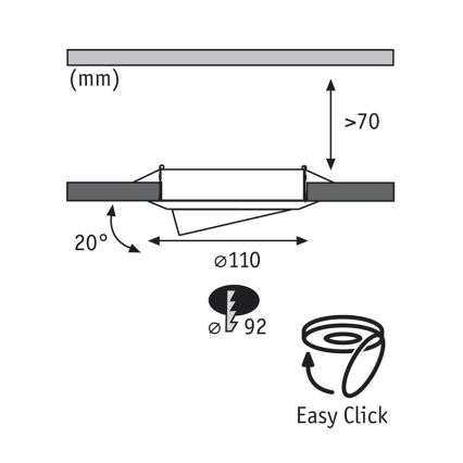 Paulmann 92029 - SET 3x LED Podhľadové svietidlo QUALITY LINE 3xGU10-LED/6,5W