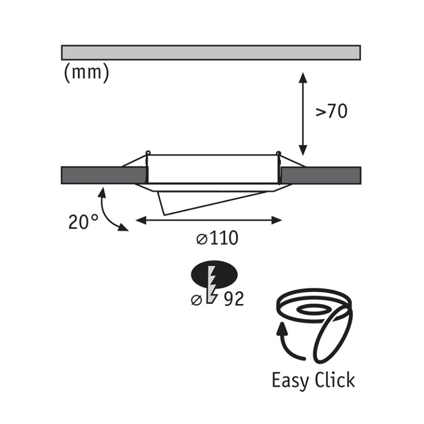 Paulmann 92029 - SET 3x LED Podhľadové svietidlo QUALITY LINE 3xGU10-LED/6,5W