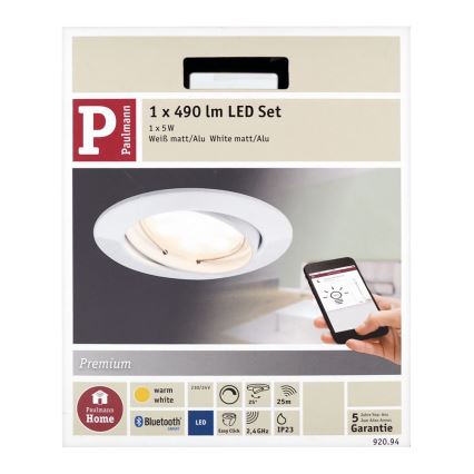 Paulmann 92094 - LED/5W Stmievateľné kúpeľňové podhľadové svietidlo COIN 230V