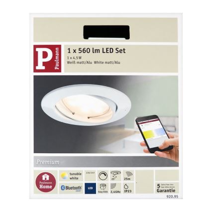 Paulmann 92095 - LED/4,5W Stmievateľné kúpeľňové podhľadové svietidlo SMART COIN 230V