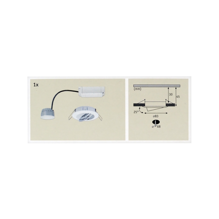 Paulmann 92095 - LED/4,5W Stmievateľné kúpeľňové podhľadové svietidlo SMART COIN 230V