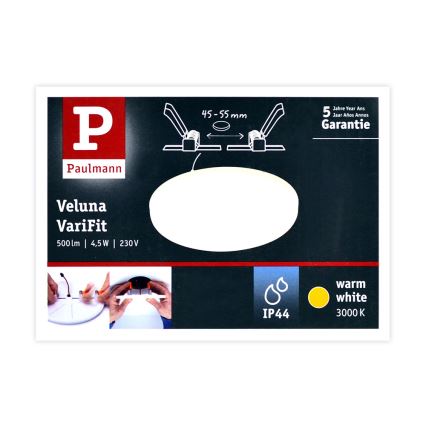 Paulmann 92387 - LED/4,5W IP44 Kúpeľňové podhľadové svietidlo VARIFIT 230V