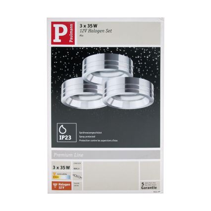 Paulmann 92548 - SET 3x Podhľadové svietidlo PREMIUM LINE 3xGU5,3/35W/230V/12V