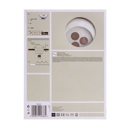 Paulmann 92686 - SET 3x 3x LED Podhľadové svietidlo PREMIUM LINE 3xLED/7,5W/230V