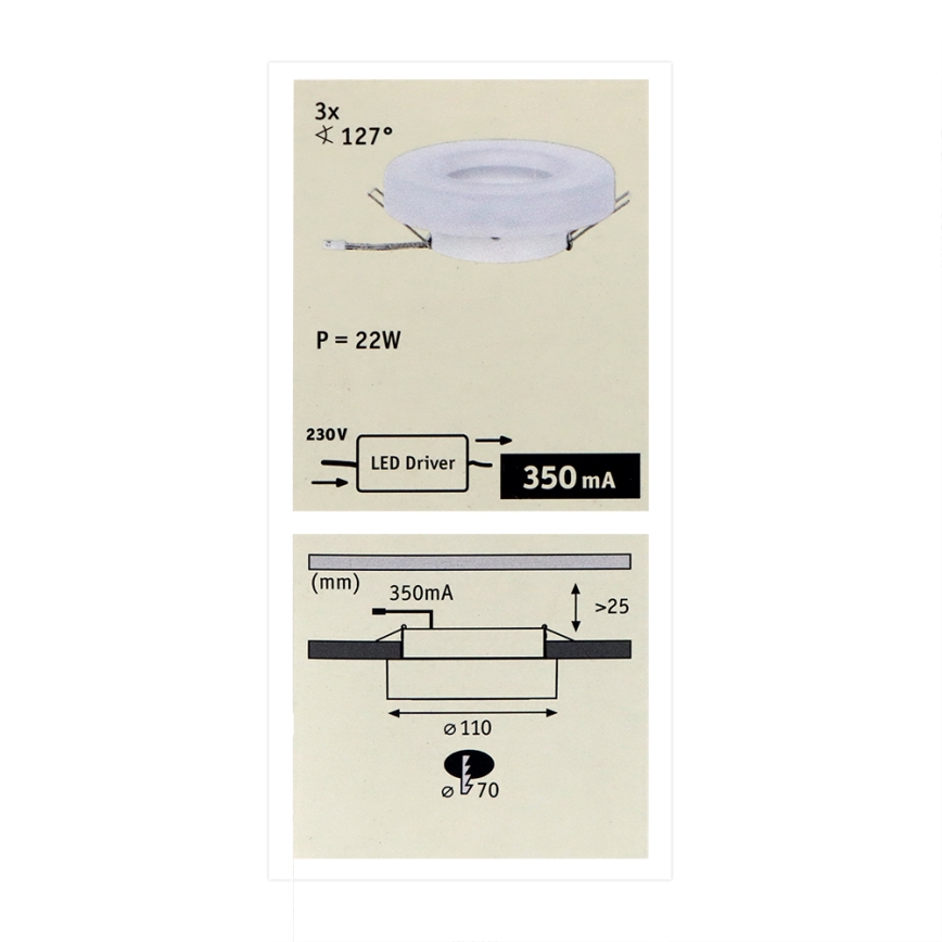 Paulmann 92705 - SADA 2xLED/7,5W Stmievateľné podhľadové svietidlo DECODOT 230V