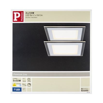 Paulmann 92706 - SADA 2xLED Podhľadové svietidlo DECODICE 2xLED/7,5W/230V