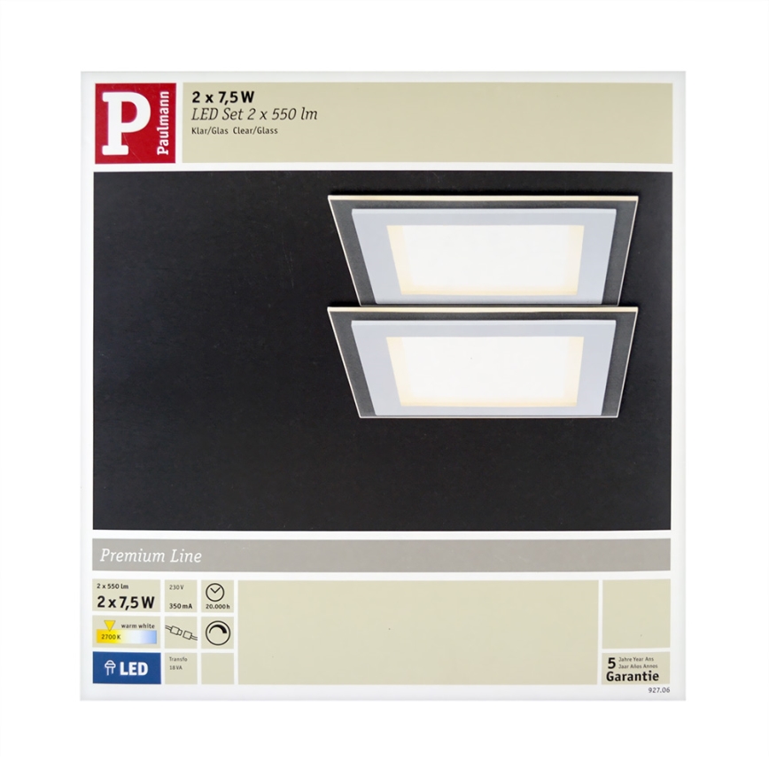 Paulmann 92706 - SADA 2xLED Podhľadové svietidlo DECODICE 2xLED/7,5W/230V