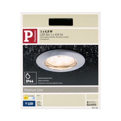 Paulmann 92756 - LED/6,8W IP44 Kúpeľňové podhľadové svietidlo COIN 230V