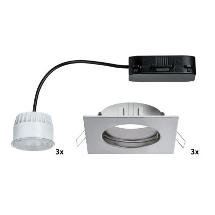 Paulmann 92762 - SADA 3x LED Kúpeľňové podhľadové svietidlo COIN 3xLED/6,8W/230V