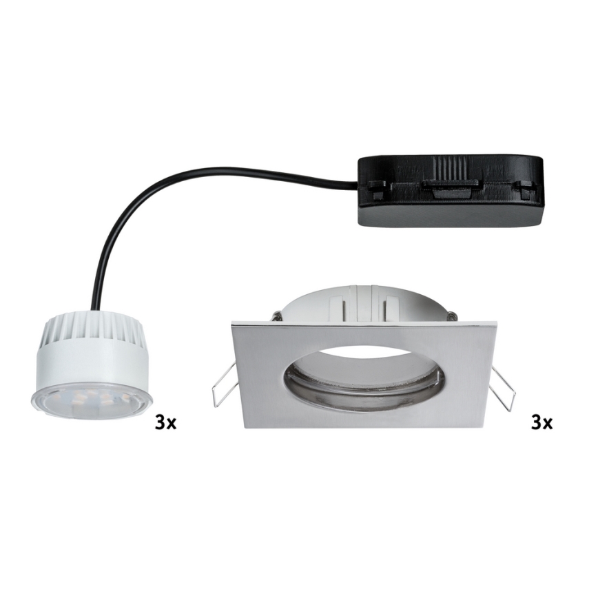 Paulmann 92762 - SADA 3x LED Kúpeľňové podhľadové svietidlo COIN 3xLED/6,8W/230V