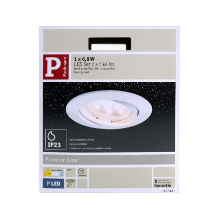 Paulmann 92764 - LED Kúpeľňové podhľadové svietidlo 1xLED/6,8W/230V