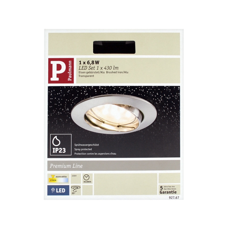 Paulmann 92767 - LED/6,8W Kúpeľňové podhľadové svietidlo COIN 230V