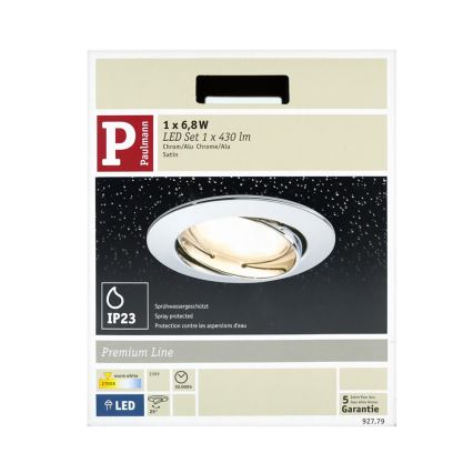 Paulmann 92779 - LED/6,8W Kúpeľňové podhľadové svietidlo COIN 230V