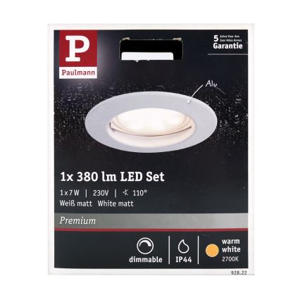 Paulmann 92822 - LED/7W Stmievateľné kúpeľňové podhľadové svietidlo COIN 230V IP44