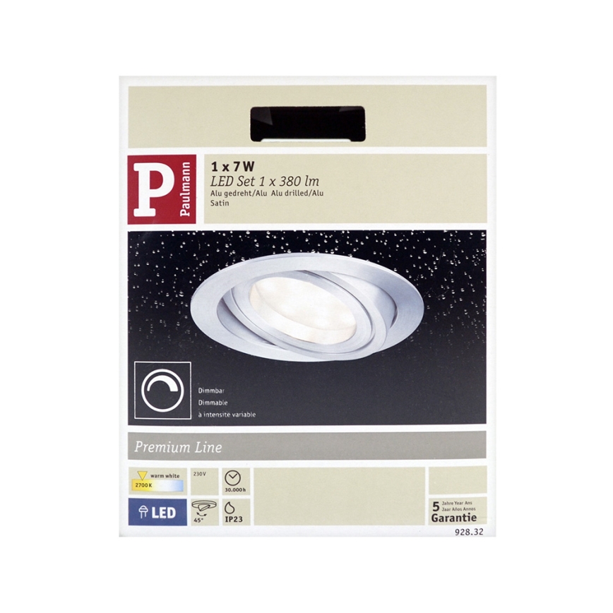 Paulmann 92832 - LED/7W Kúpeľňové podhľadové svietidlo COIN 230V