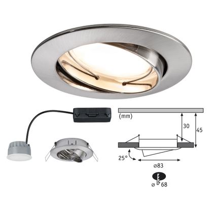 Paulmann 92834 - LED Podhľadové svietidlo COIN 1xLED/7W/230V