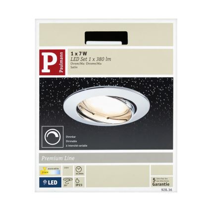 Paulmann 92836 - LED/7W Stmievateľné kúpeľňové podhľadové svietidlo COIN 230V