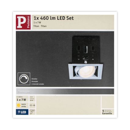 Paulmann 92905 - LED-GU10/7W Stmievateľné podhľadové svietidlo CARDANO 230V