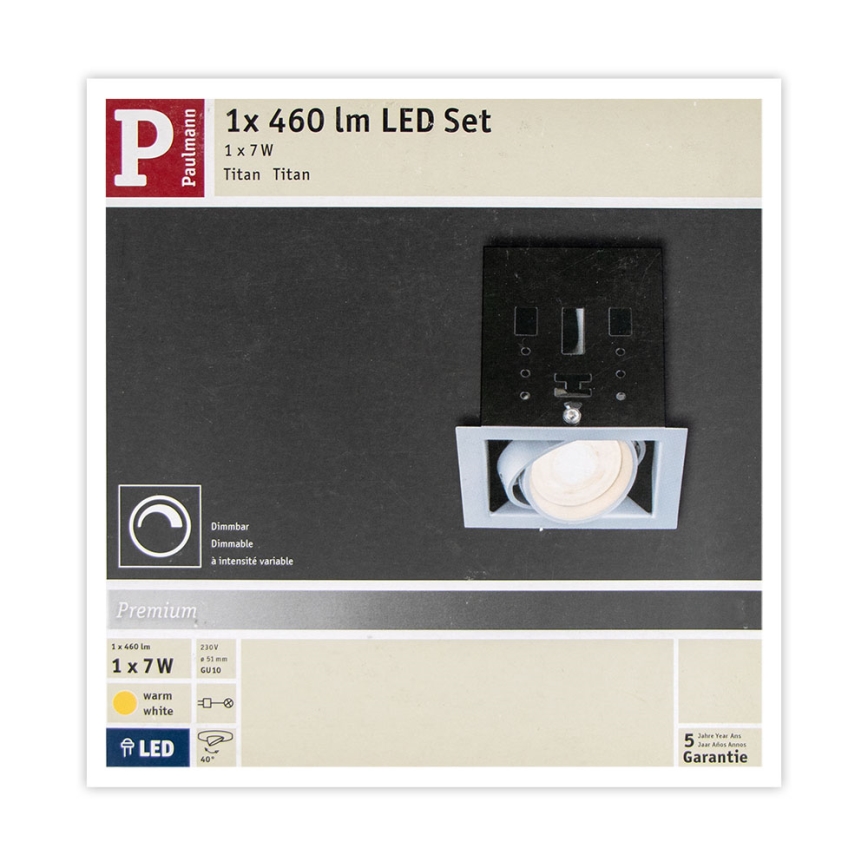 Paulmann 92905 - LED-GU10/7W Stmievateľné podhľadové svietidlo CARDANO 230V