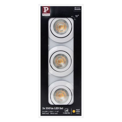 Paulmann 92985 - SADA 3xLED/4,8W Stmievateľné podhľadové svietidlo  230V