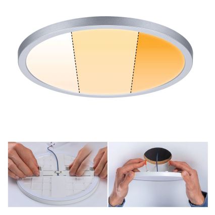 Paulmann 92992 - LED/16W IP44 kúpeľňové zapustené stropné svietidlo AREO 230V 2000/3000/4000K pr. 23 cm matný chróm