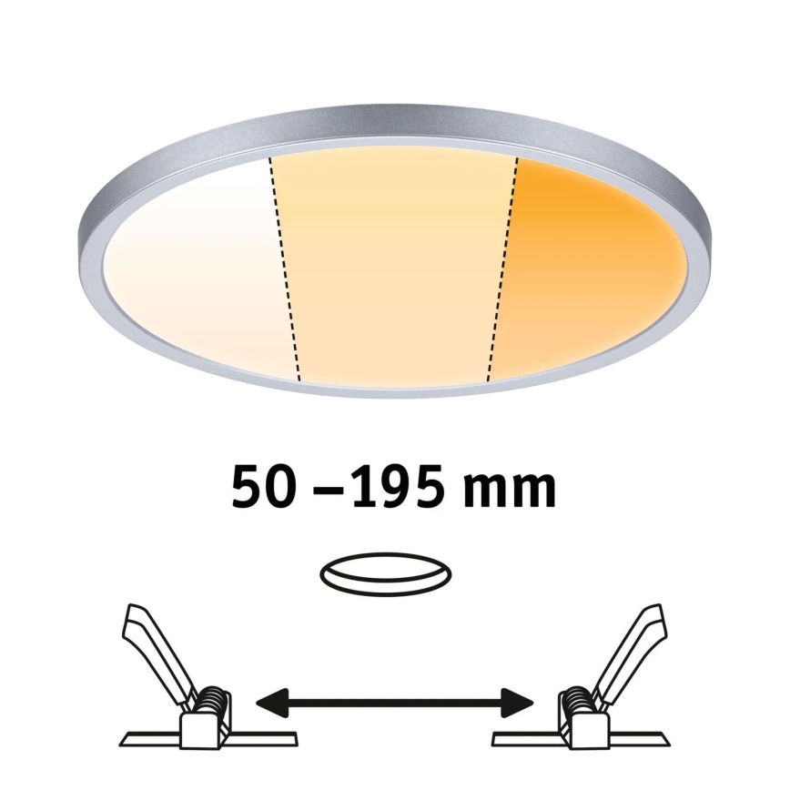 Paulmann 92992 - LED/16W IP44 kúpeľňové zapustené stropné svietidlo AREO 230V 2000/3000/4000K pr. 23 cm matný chróm