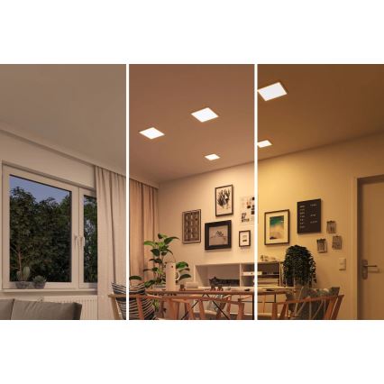 Paulmann 92993 - LED/13W IP44 Kúpeľňové zápustné svietidlo AREO 230V 2000/3000/4000K 17,5x17,5 cm biela