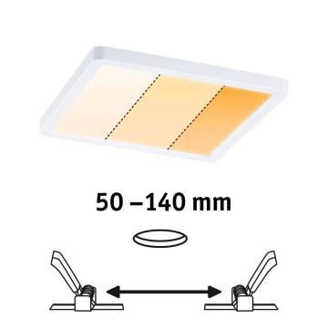 Paulmann 92993 - LED/13W IP44 Kúpeľňové zápustné svietidlo AREO 230V 2000/3000/4000K 17,5x17,5 cm biela