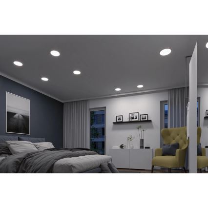 Paulmann 93046 - LED/16W IP44 Stlmiteľné kúpeľňové zapustené svietidlo AREO 230V 3000-6500K pr. 23 cm matný chróm