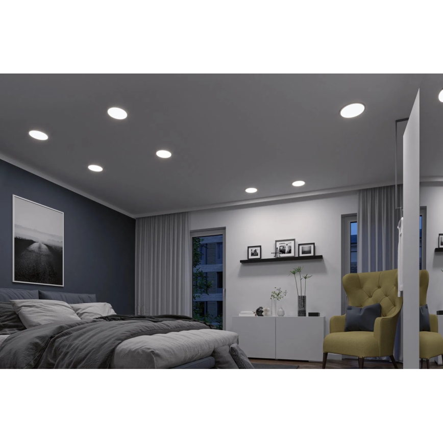 Paulmann 93046 - LED/16W IP44 Stlmiteľné kúpeľňové zapustené svietidlo AREO 230V 3000-6500K pr. 23 cm matný chróm