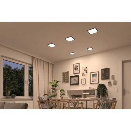 Paulmann 93101 - LED/13W IP44 Kúpeľňové zapustené svietidlo AREO 230V 2000/3000/4000K 17,5x17,5 cm čierna