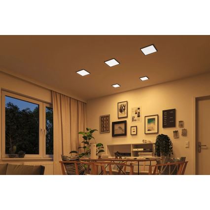 Paulmann 93101 - LED/13W IP44 Kúpeľňové zapustené svietidlo AREO 230V 2000/3000/4000K 17,5x17,5 cm čierna