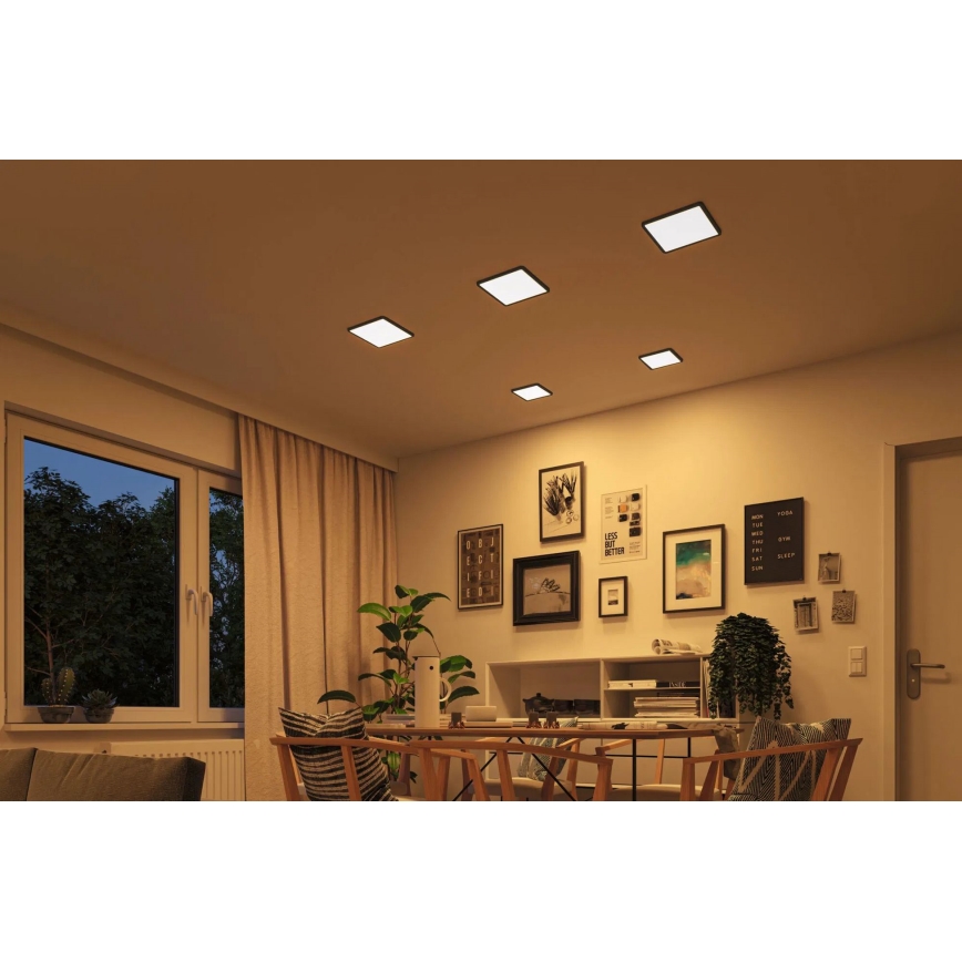 Paulmann 93101 - LED/13W IP44 Kúpeľňové zapustené svietidlo AREO 230V 2000/3000/4000K 17,5x17,5 cm čierna