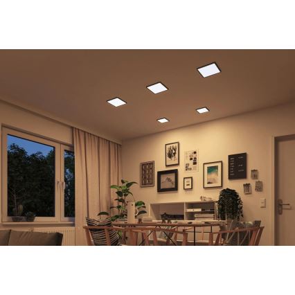 Paulmann 93101 - LED/13W IP44 Kúpeľňové zapustené svietidlo AREO 230V 2000/3000/4000K 17,5x17,5 cm čierna