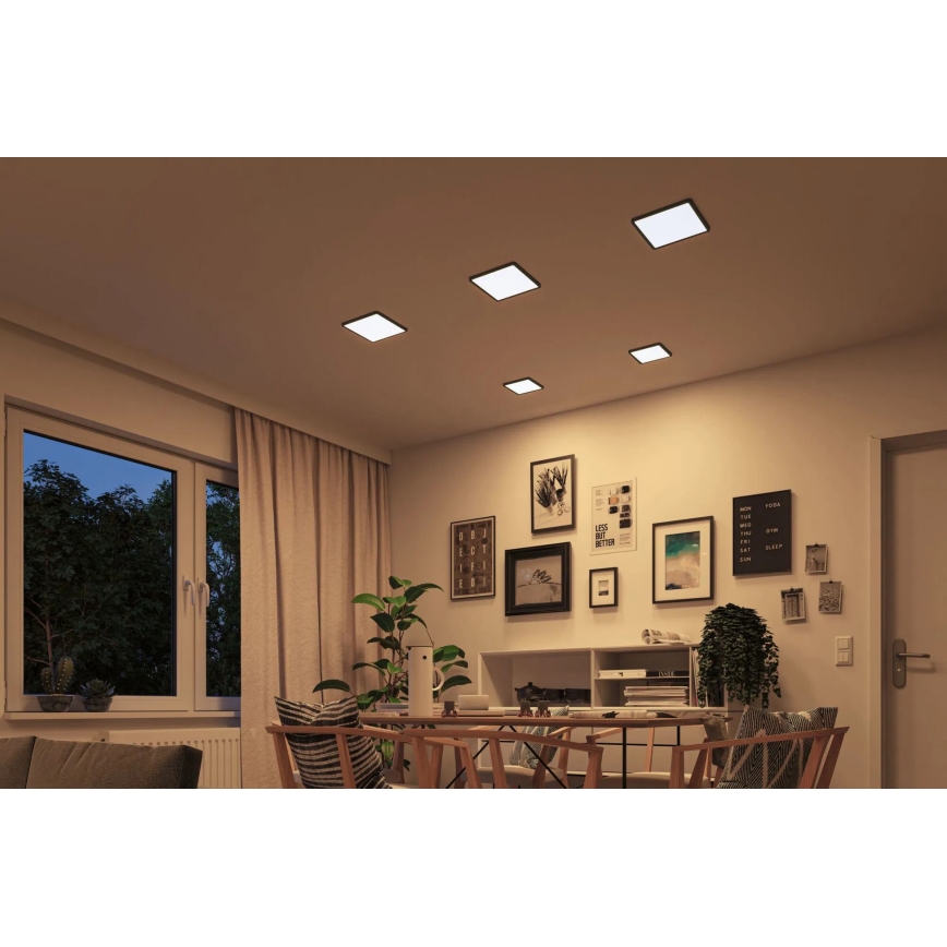 Paulmann 93101 - LED/13W IP44 Kúpeľňové zapustené svietidlo AREO 230V 2000/3000/4000K 17,5x17,5 cm čierna